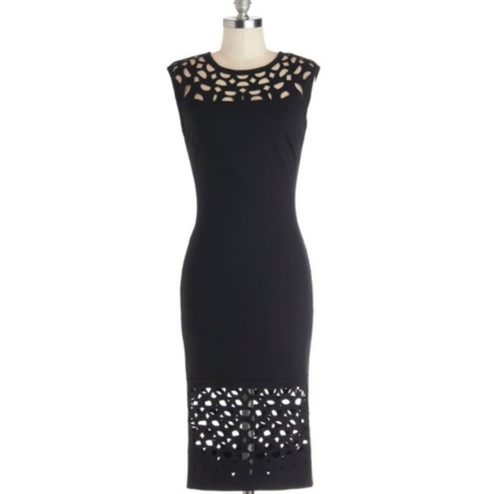 Modcloth Black Lasercut Dress